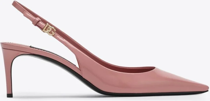 Mun 90 Polished Calfskin Slingback Pumps