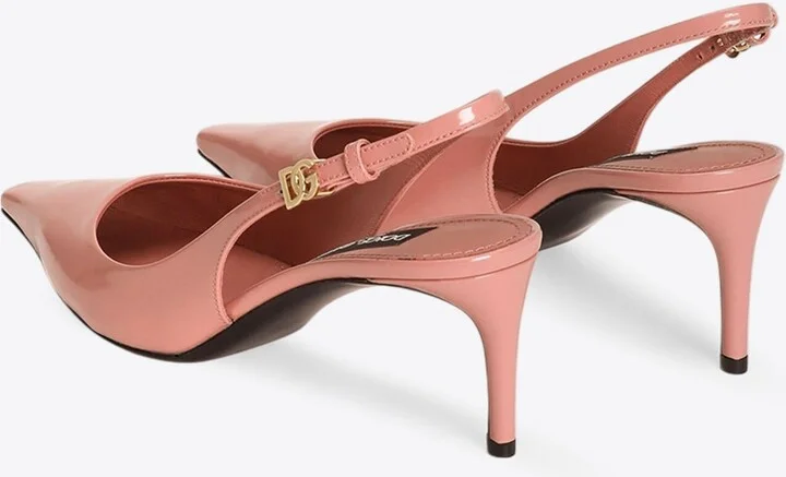 Mun 90 Polished Leather Slingback Pumps - Image 2