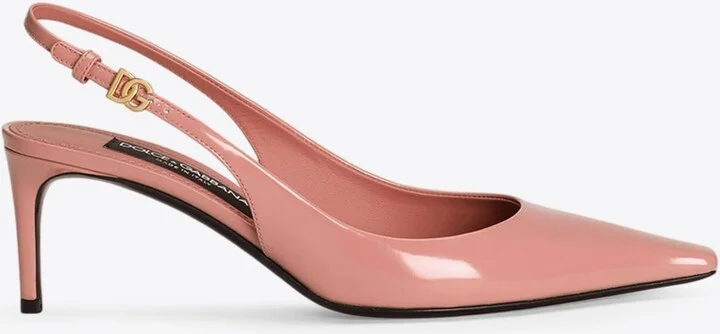Mun 90 Polished Leather Slingback Pumps
