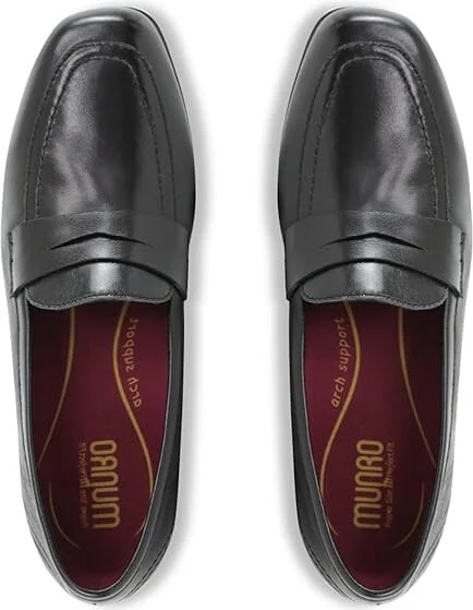 Munro Ellis High Women's Heels Black : 6 W (D), Leather/Rubber - Image 2