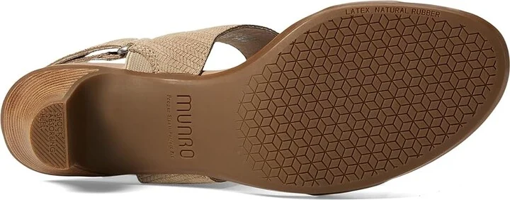 Munro Livia Women's Sandals Tan/White : 6 W (D), Leather - Image 3