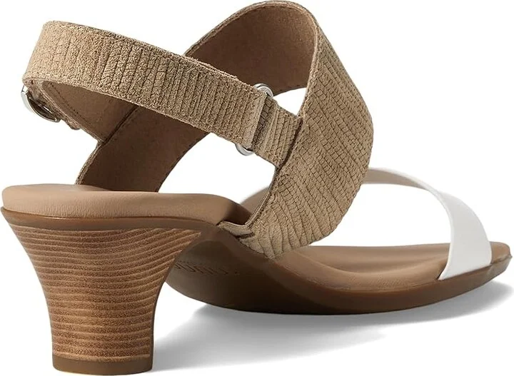Munro Livia Women's Sandals Tan/White : 6 W (D), Leather - Image 4