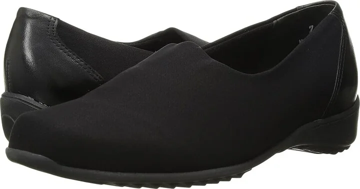 Munro Traveler Women's Slip on Shoes Black Stretch Fabric : 5.5 M (B), Leather/Textile