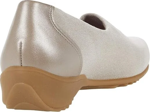Munro Traveler Women's Slip on Shoes Taupe Stretch Fabric : 5 W (D), Textile - Image 4