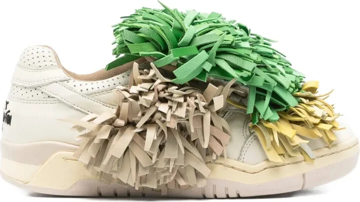 Muppet fringed leather sneakers