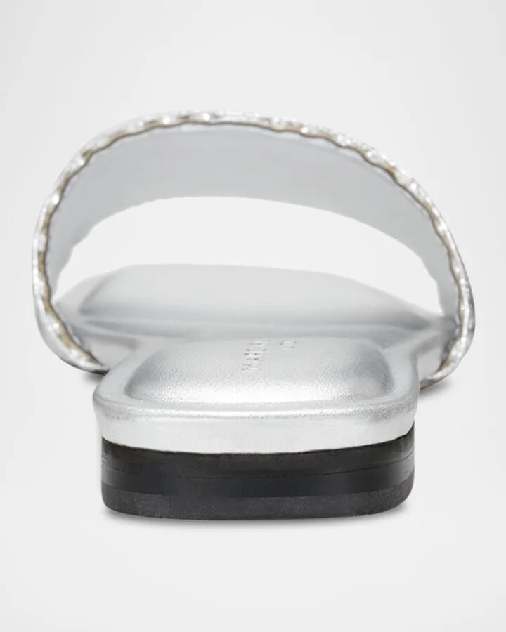 Murphy Metallic Woven Flat Slide Sandals - Image 3