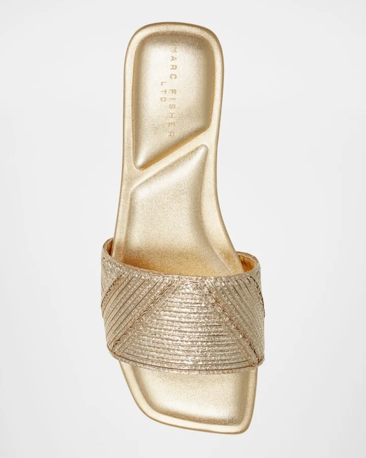 Murphy Metallic Woven Flat Slide Sandals - Image 5