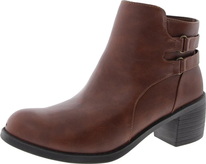 MURPHY Womens Faux Leather Block heel Ankle Boots