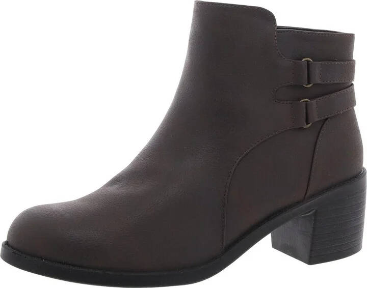 Murphy Womens Padded Insole Faux Leather Ankle Boots