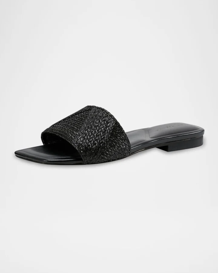 Murphy Woven Leather Flat Slide Sandals - Image 3