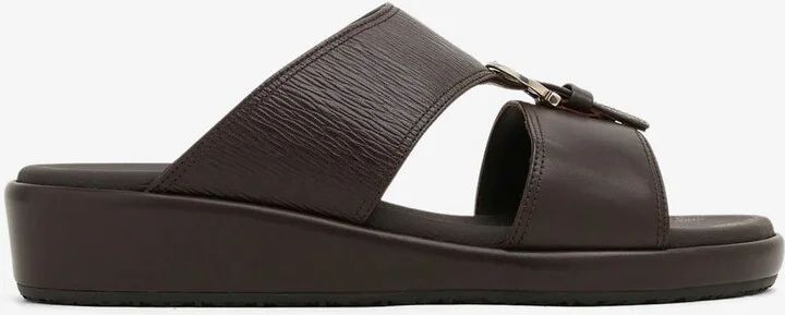 Murray Textured Leather Flat Sandals
