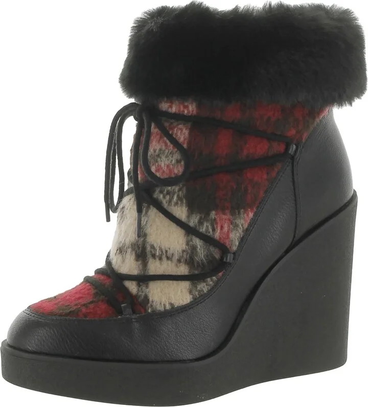 Myina Womens Faux Leather Winter & Snow Boots