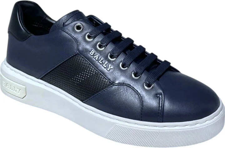 Myko 6300459 Men's Midnight/Black Calf Plain Leather Sneakers