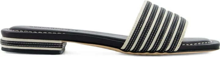 Myko striped flat slide sandals