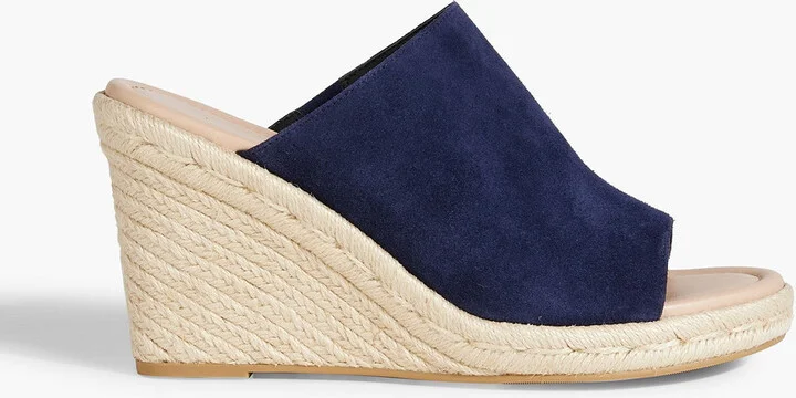 Mykonos suede espadrille wedge mules