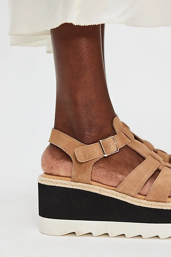 Mykonos Suede Fisherman Flatflorm Wedges - Image 2