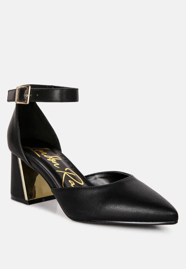 Myla Faux Leather Metallic Sling Heeled Sandals - Image 3