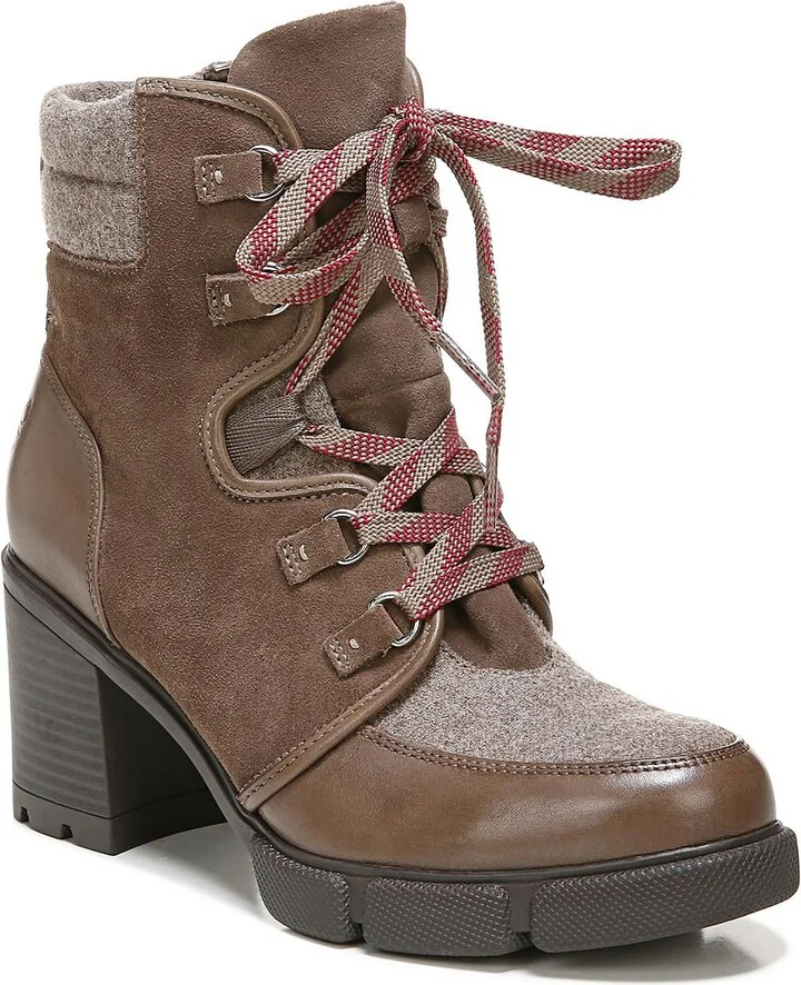 Myla Womens Leather Combat & Lace-up Boots