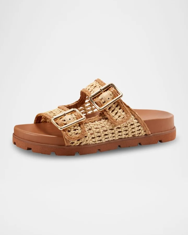 Mylan Raffia Dual-Buckle Sporty Sandals - Image 3