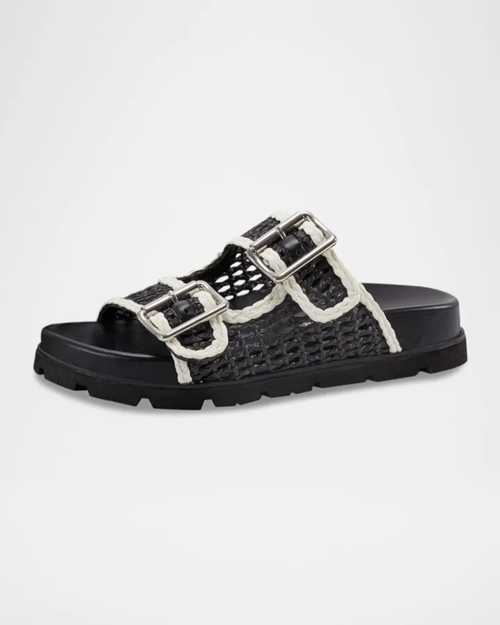 Mylan Raffia Dual-Buckle Sporty Sandals - Image 4