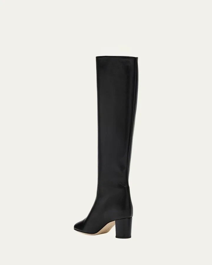 Myra Leather Kitten Heel Boots - Image 3