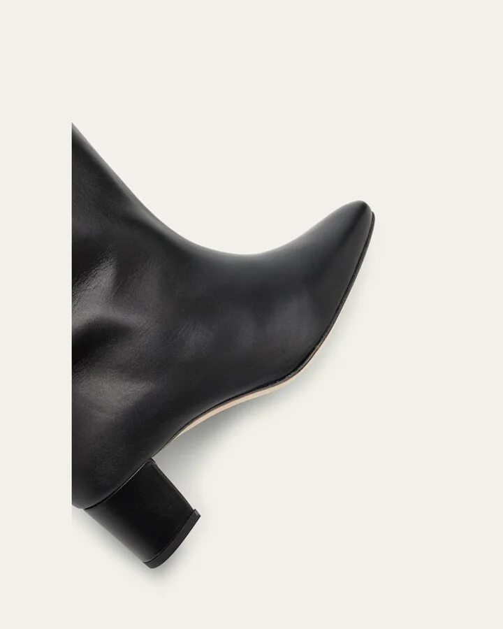 Myra Leather Kitten Heel Boots - Image 5