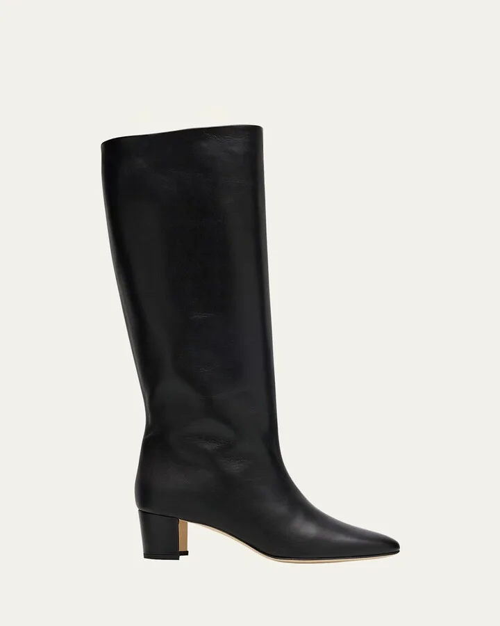 Myra Leather Kitten Heel Boots