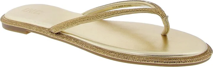 Myrline Womens Embellished Manmade Flip-Flops