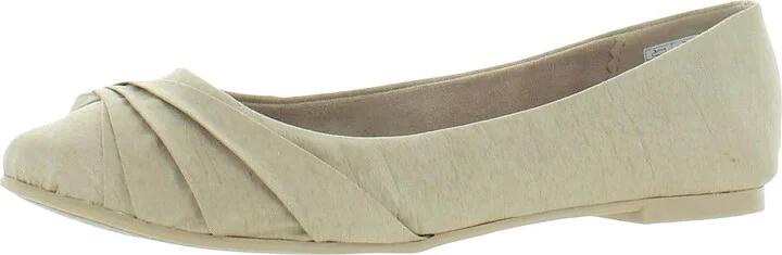 Myrna Womens Silk Knot Front Ballet Flats