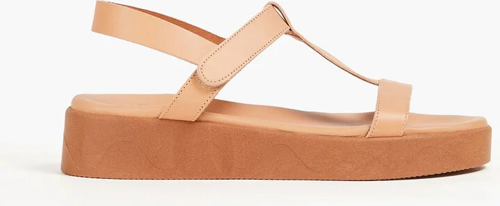 Myrtova leather platform slingback sandals