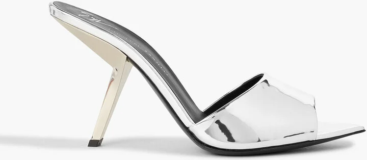 Mystero mirrored-leather mules