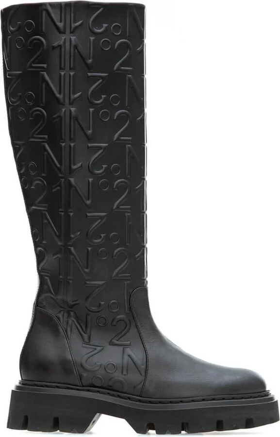N°21 Calf-Length Embossed Boots