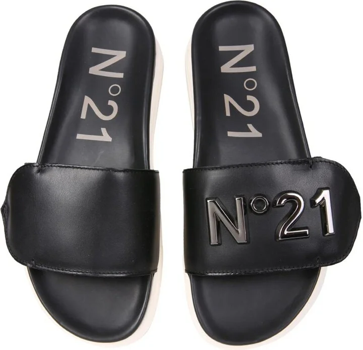 N°21 Slide Sandals With Logo - Image 2