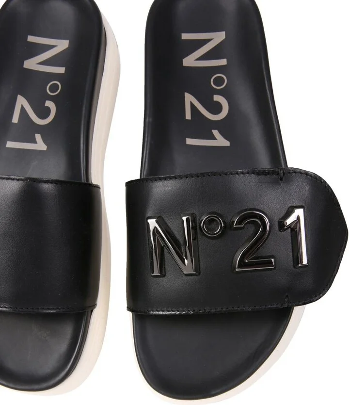 N°21 Slide Sandals With Logo - Image 4
