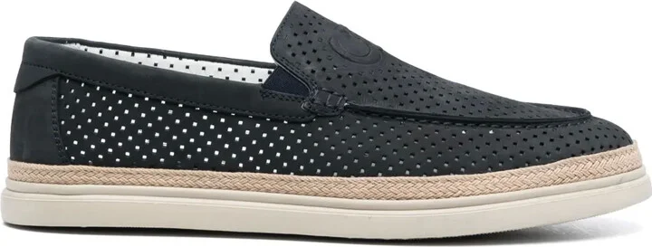 Nabuk perforated-leather espadrilles
