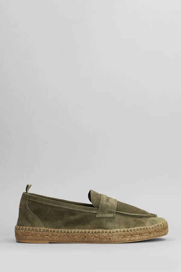 Nacho T-186 Espadrilles In Green Suede