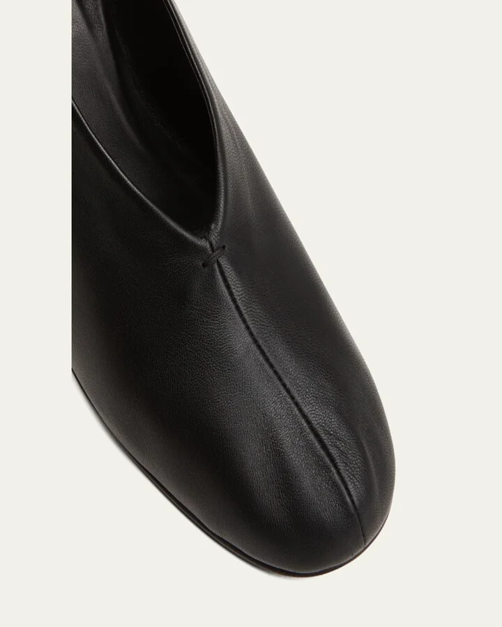 Nadia Lambskin Heeled Ballerina Pumps - Image 2
