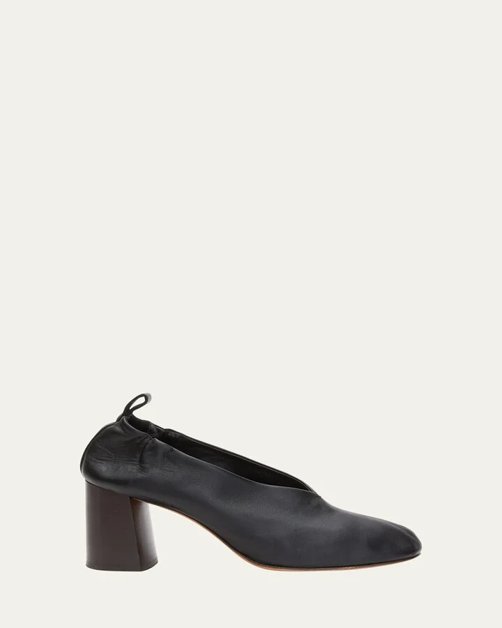 Nadia Lambskin Heeled Ballerina Pumps