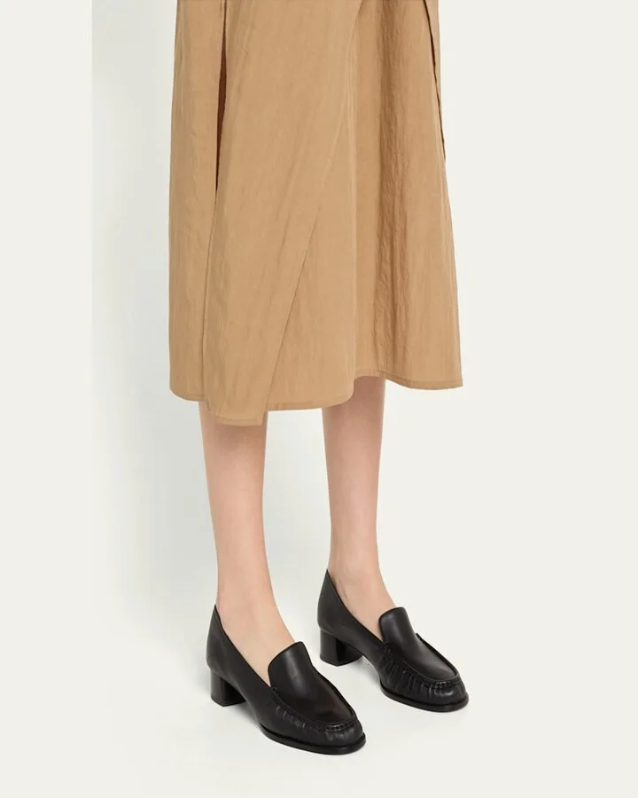 Nadia Leather Heeled Loafers - Image 3