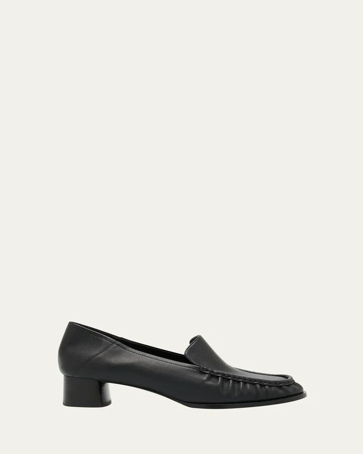 Nadia Leather Heeled Loafers