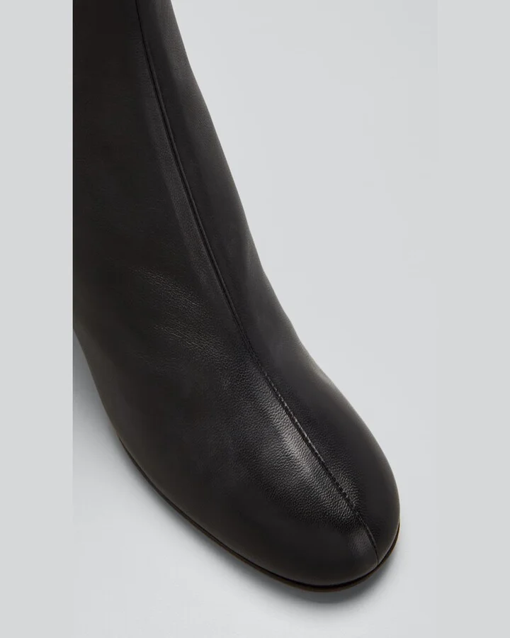 Nadia Soft Leather Block-Heel Booties - Image 8