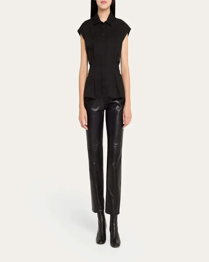 Nadia Soft Leather Block-Heel Booties - Image 9