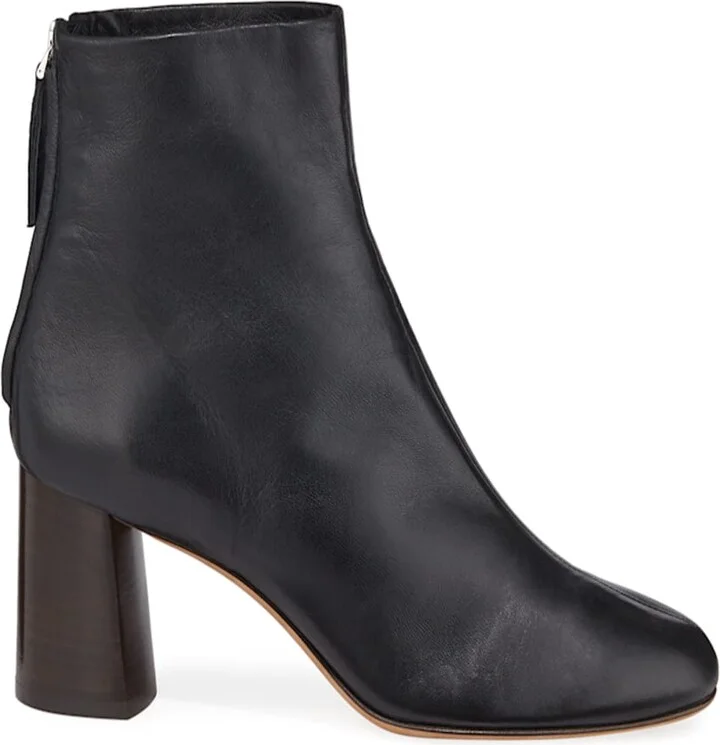 Nadia Soft Leather Block-Heel Booties - Image 11
