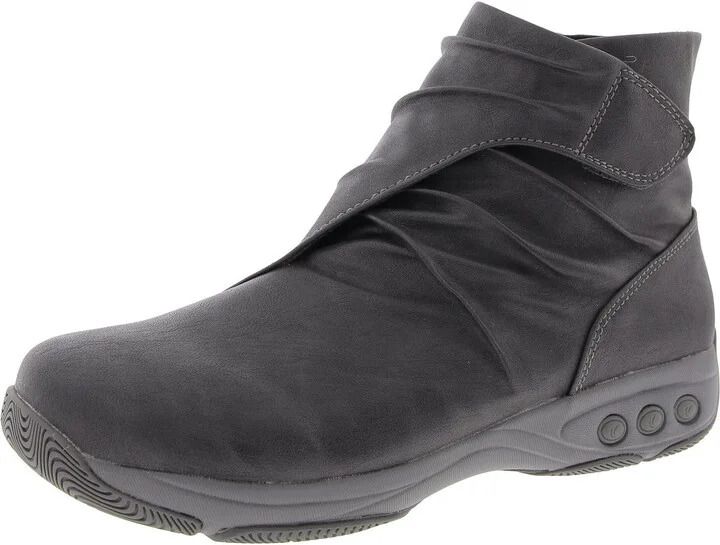 Nadia Womens Faux Leather Zipper Ankle Boots