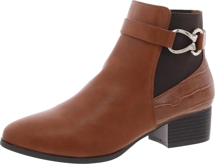 Nadine Womens Faux Leather Ankle Ankle Boots