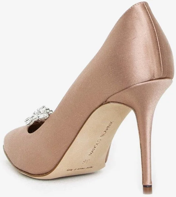Nadira 90 Crystal-Embellished Satin Pumps - Image 2