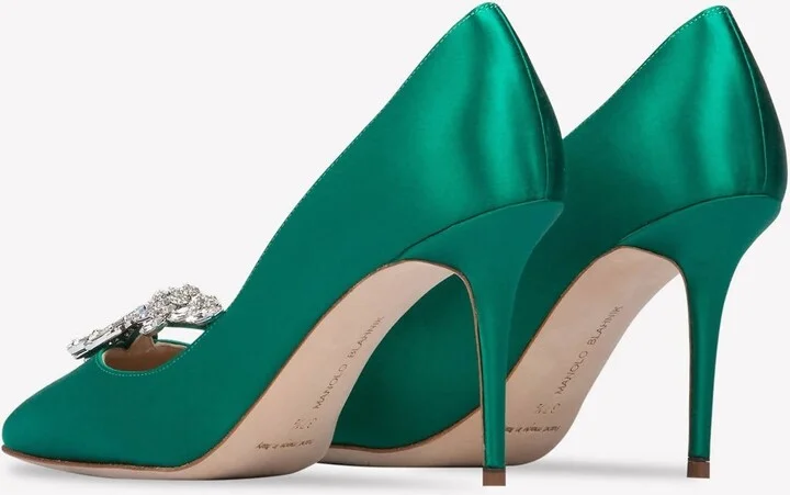 Nadira 90 Crystal Embellished Satin Pumps - Image 2