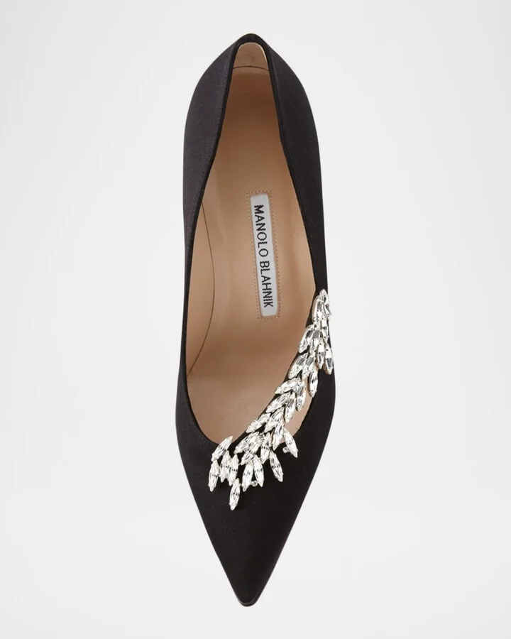 Nadira Jeweled Satin 90mm Pump - Image 2