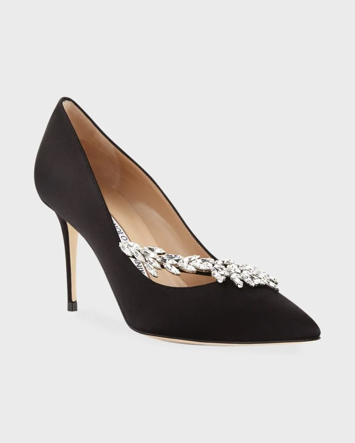 Nadira Jeweled Satin 90mm Pump - Image 5