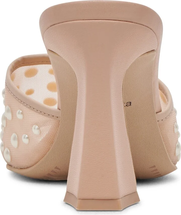 Nadra Faux Pearl Mesh Mule Sandal - Image 4